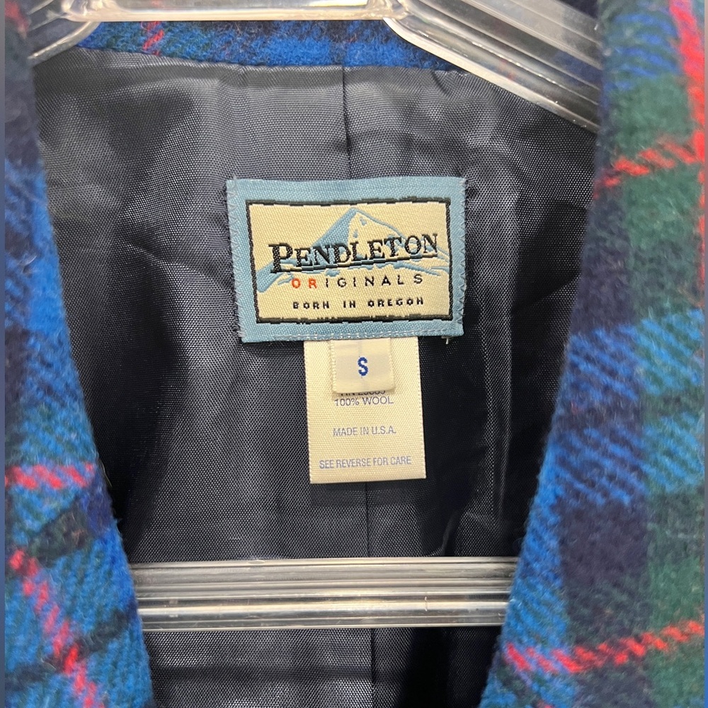Pendleton Blue Plaid 100% Wool Jacket/Blazer - image 3